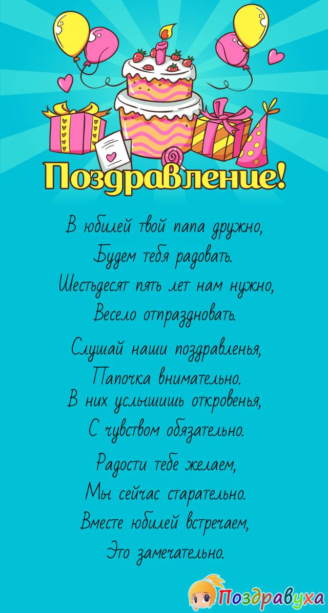 Торт на 65 лет папе на заказ в Москве с 