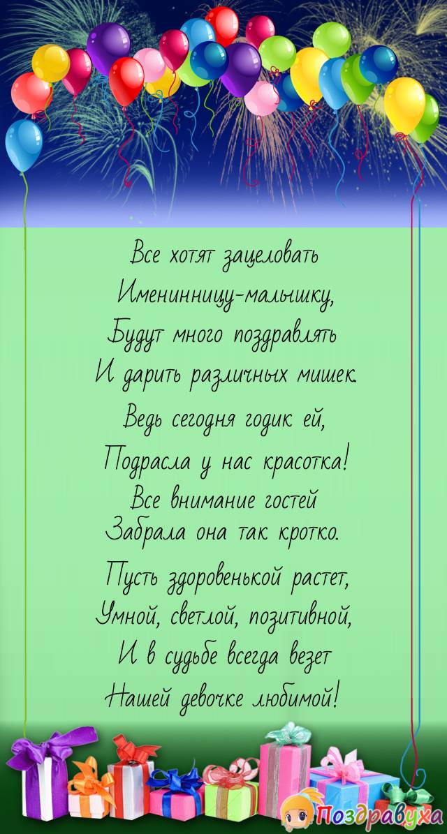 С днем рождения 1 годик девочке