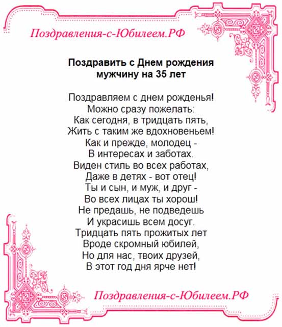 Открытка гиф с Днём Рождения мужчине на 35 лет — Скачайте на 