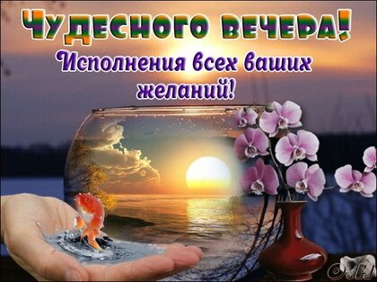 Открытка доброго вечера среды